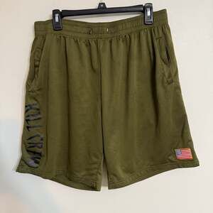 Kill Crew Men’s Muay Thai American Flag Shorts‎ Relaxed Cut Olive Green MAGA